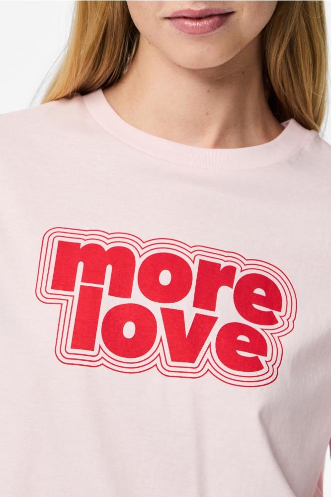 PCTAMERA SS PRINTED T-SHIRT JRS BC 17157450 PINK A BOO /MORE LOVE